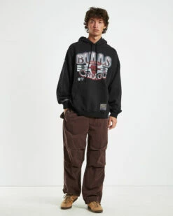 Mitchell & Ness Glow Arch Hoodie Chicago Bulls Faded Black -Insight Shop 3 58638