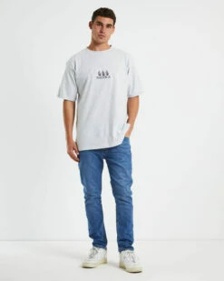 Nautica Lando Short Sleeve T-Shirt In Ice Marle Grey -Insight Shop 3 58814