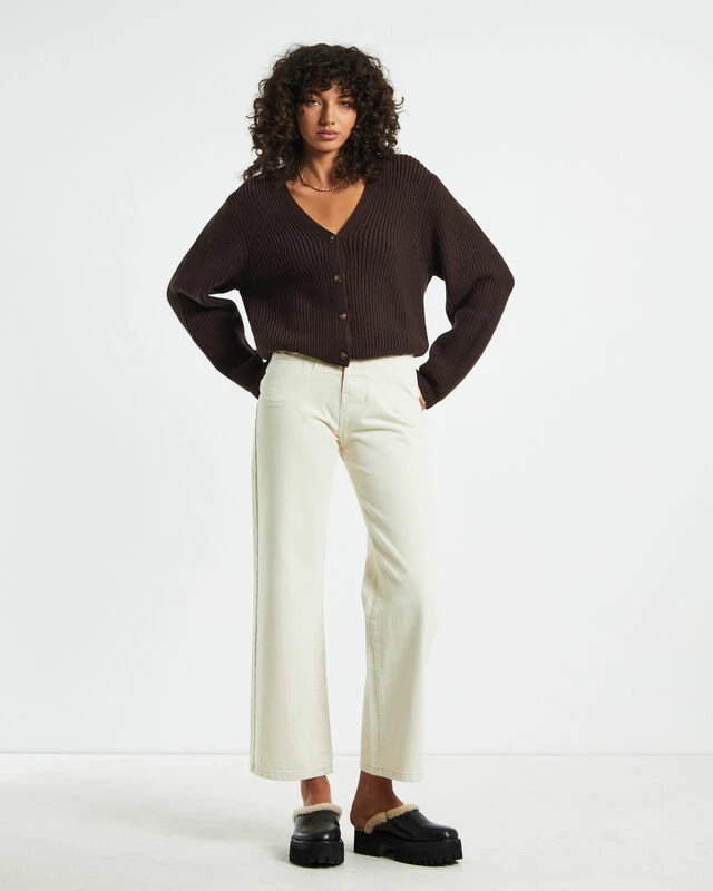 Nora Knit Cardigan Chocolate Brown 5 Nora Knit Cardigan Chocolate Brown - Image 3