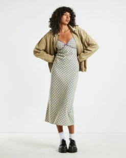 Insight Jenny Plaid Bias Midi Dress In Multi -Insight Shop 3 59429