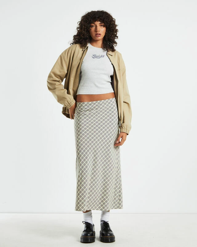 Insight Jenny Plaid Bias Midi Skirt In Multi 5 Insight Jenny Plaid Bias Midi Skirt In Multi - Image 3