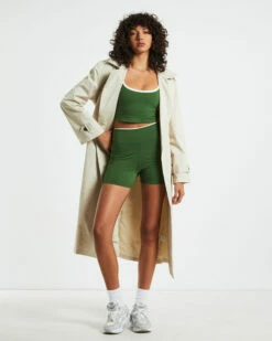 Double Layered Cropped Tank Top Green/Cream 10 Double Layered Cropped Tank Top Green/Cream -Insight Shop 3 59499