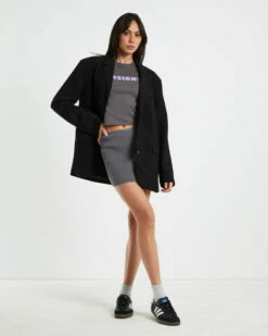 Insight Echo Rib Mini Skirt In Charcoal -Insight Shop 3 61944