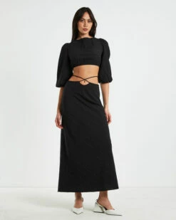 Poppy Tie Back Top In Black -Insight Shop 3 62012