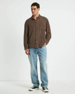 Harrison Linen Long Sleeve Shirt In Umber Brown 10 Harrison Linen Long Sleeve Shirt In Umber Brown -Insight Shop 3 62075