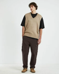 Sunday Box Knit Vest In Tan -Insight Shop 3 62122