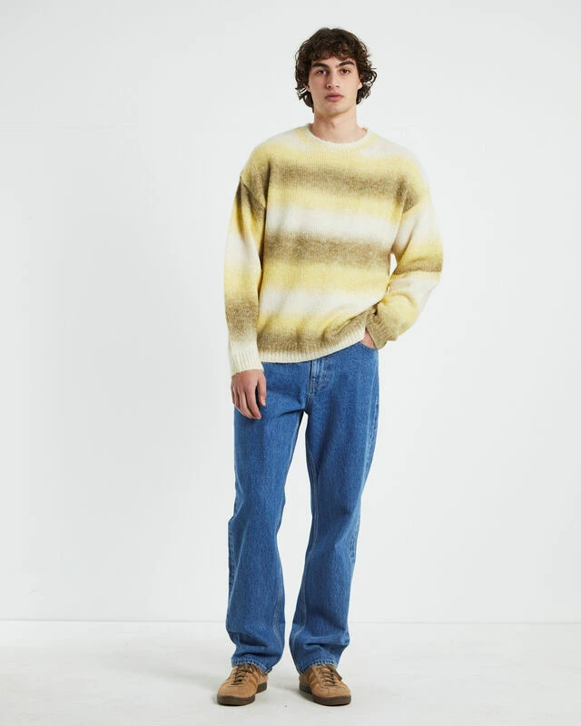 Insight Soft Stripe Long Sleeve Knit Shirt In Yellow/Green 5 Insight Soft Stripe Long Sleeve Knit Shirt In Yellow/Green - Image 3