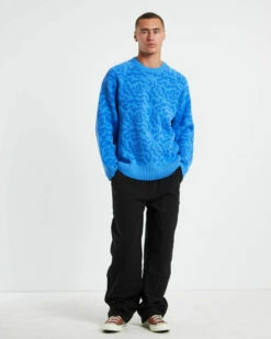 Afends Icebergs Recycled Knit Crewneck Sweater In Arctic Blue -Insight Shop 3 73133