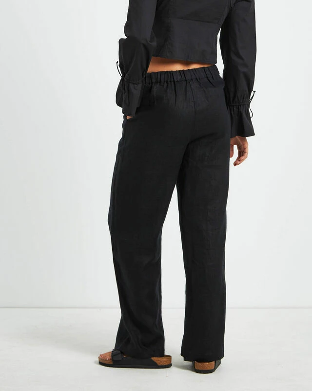 Jemimah Linen Trouser In Black 5 Jemimah Linen Trouser In Black - Image 3