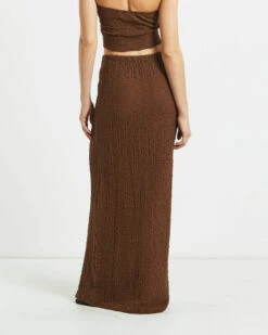 Skyla Textured Maxi Skirt In Hazelnut -Insight Shop 3 73860