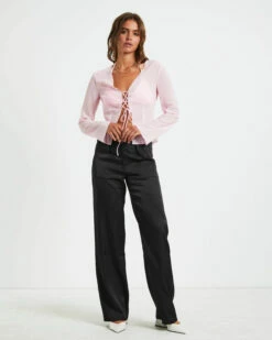 Ivy Laced Sheer Top In Pink -Insight Shop 3 73948