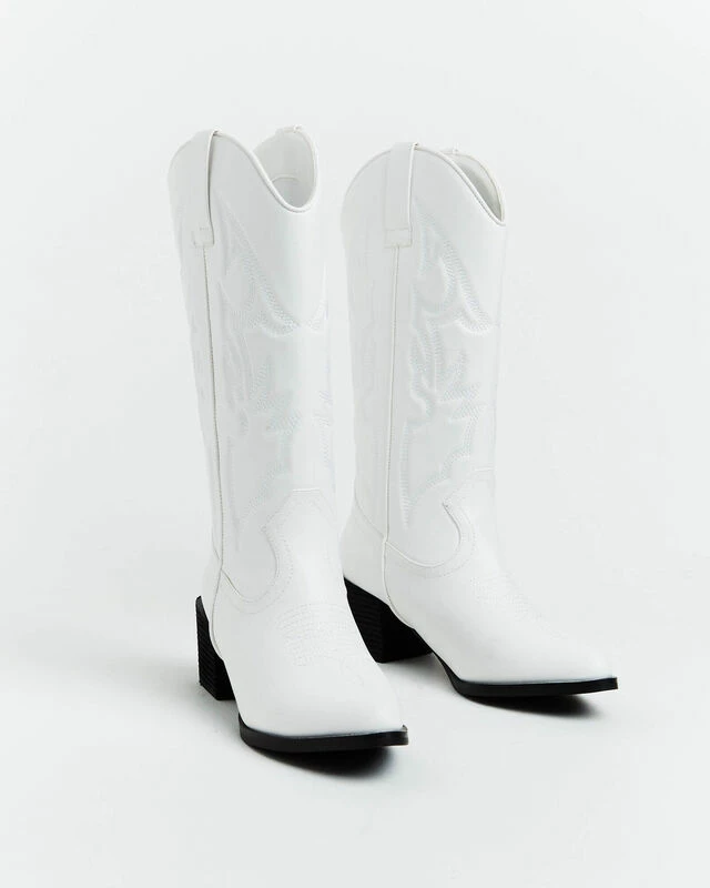 Ranger Cowboy Boot In White 5 Ranger Cowboy Boot In White - Image 3
