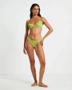 Rib Cut Out Underwire Bikini Top In Citrus Green -Insight Shop 3 75043