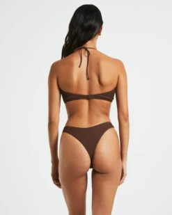 Rib Cross Front Bikini Top In Chocolate Brown 11 Rib Cross Front Bikini Top In Chocolate Brown -Insight Shop 3 75056