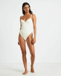 Rib Underwire One Piece In Almond -Insight Shop 3 75144