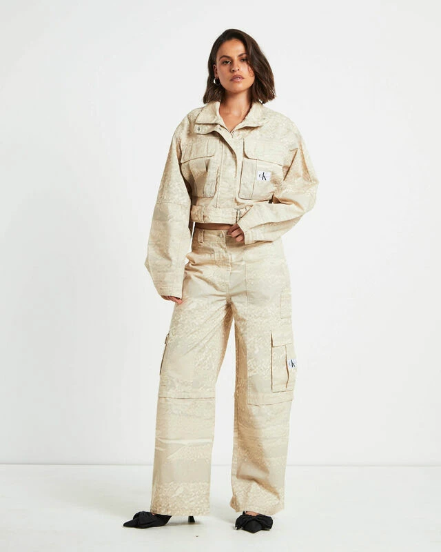 Calvin Klein Loose Cargo Pants In Natural Beige 5 Calvin Klein Loose Cargo Pants In Natural Beige - Image 3