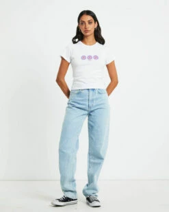 Afends Daisy Recycled Baby Tee In White -Insight Shop 3 76153