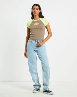 Infinity Short Sleeve Raglan Tee In Taupe Brown 10 Infinity Short Sleeve Raglan Tee In Taupe Brown -Insight Shop 3 76360