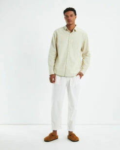 Grover Long Sleeve Linen Shirt Ecru -Insight Shop 3 9366