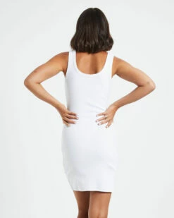 Scoop Neck Fitted Dress White 10 Scoop Neck Fitted Dress White -Insight Shop 3 9431