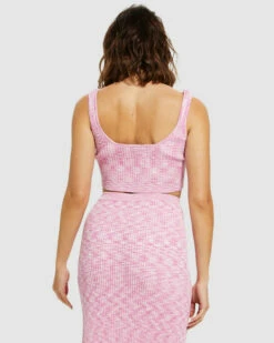 Zoey Space Dye Knit Crop Top Pink -Insight Shop 3 9504