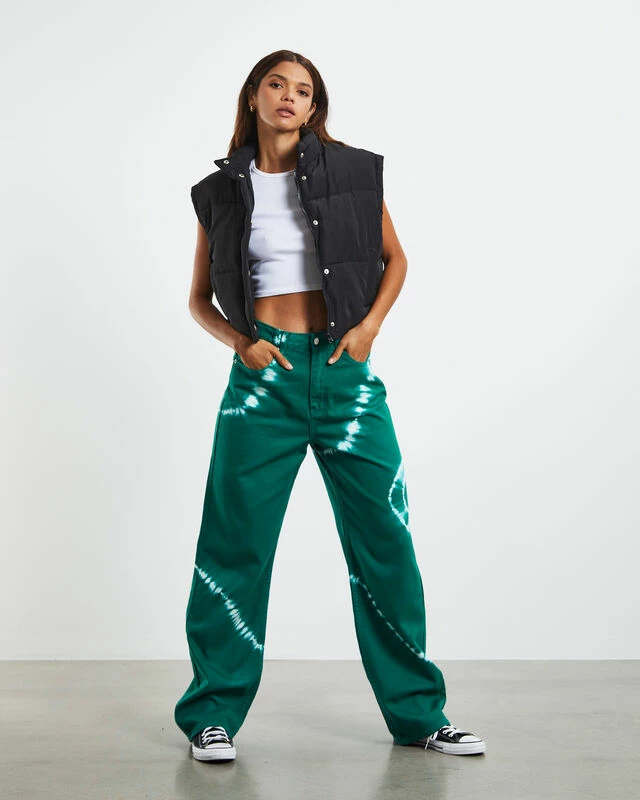 Insight Bobby Baggy Tie Dye Dad Jeans Green 6 Insight Bobby Baggy Tie Dye Dad Jeans Green - Image 4