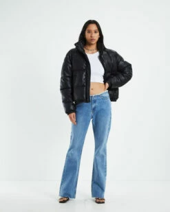 Lennon Leather Look Puffa Jacket Black 11 Lennon Leather Look Puffa Jacket Black -Insight Shop 4 11678