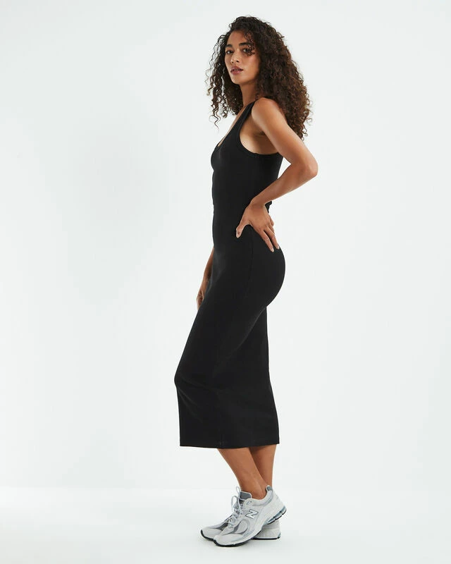 Racer Back Midi Dress Black 6 Racer Back Midi Dress Black - Image 4