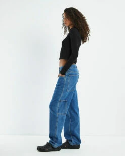 Ribbed Long Sleeve Crop Skivvy Black -Insight Shop 4 15733