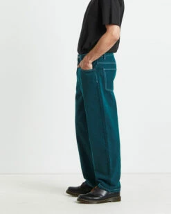 Wide Boy Contrast Stitch Jeans Pine Green 11 Wide Boy Contrast Stitch Jeans Pine Green -Insight Shop 4 18341