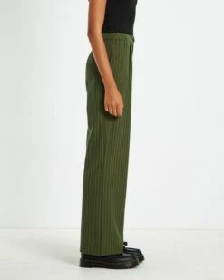 Addison Pinstripe Pants Olive -Insight Shop 4 18629