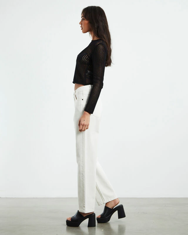 Insight Butterfly Sheer Crochet Knit Black 6 Insight Butterfly Sheer Crochet Knit Black - Image 4