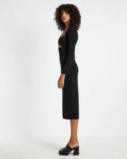 Kaley Cut Out Midi Dress Black -Insight Shop 4 18743