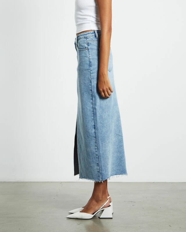 Insight Eva Maxi Denim Skirt Hacker Blue 6 Insight Eva Maxi Denim Skirt Hacker Blue - Image 4