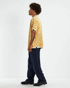 Knit Short Sleeve Shirt Electric Intarsia Orange 11 Knit Short Sleeve Shirt Electric Intarsia Orange -Insight Shop 4 19813