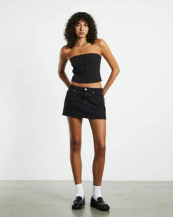 Calvin Klein Micro Mini Skirt In Rinse Black -Insight Shop 4 20018