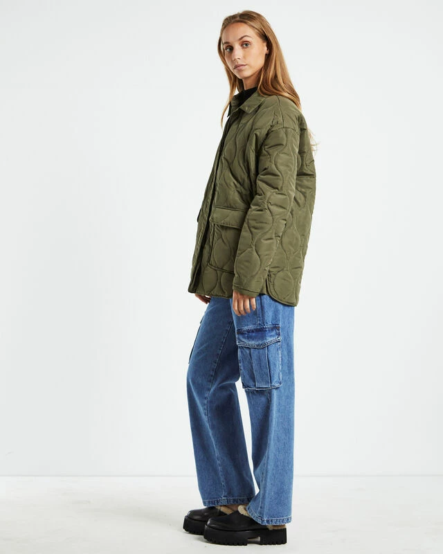 Dixon Ripstop Quilted Jacket Olive Green 6 Dixon Ripstop Quilted Jacket Olive Green - Image 4