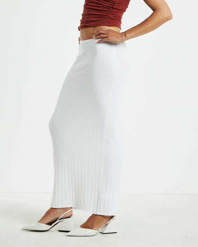 Tayla Texture Knit Midi Skirt Off White 6 Tayla Texture Knit Midi Skirt Off White - Image 4
