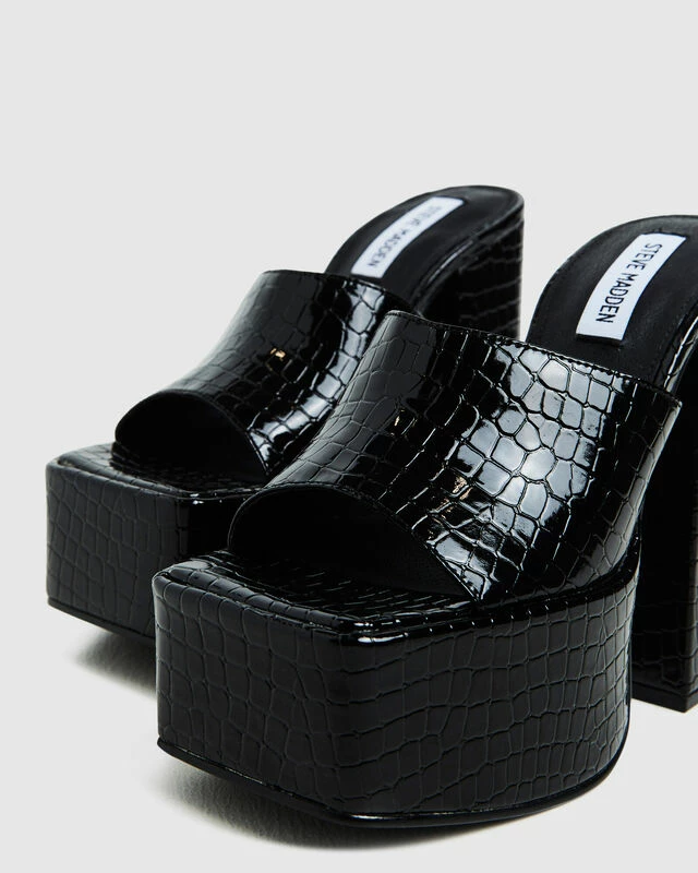 Steve Madden Trixie Heels Black Croc 6 Steve Madden Trixie Heels Black Croc - Image 4