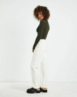 Amelia Choker Long Sleeve Top Khaki Green -Insight Shop 4 21879