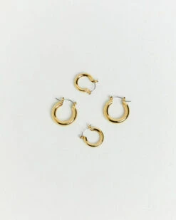 14k Classic Hoops Set Gold Plated -Insight Shop 4 2452