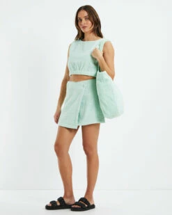 Ashby Terry Towelling Crop Top Green -Insight Shop 4 27915