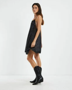 One Teaspoon Resonance Hand Dyed Delirious Slip Dress Black -Insight Shop 4 28491