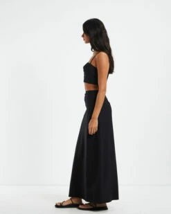 Delilah Linen Bandeau Top Black -Insight Shop 4 28909