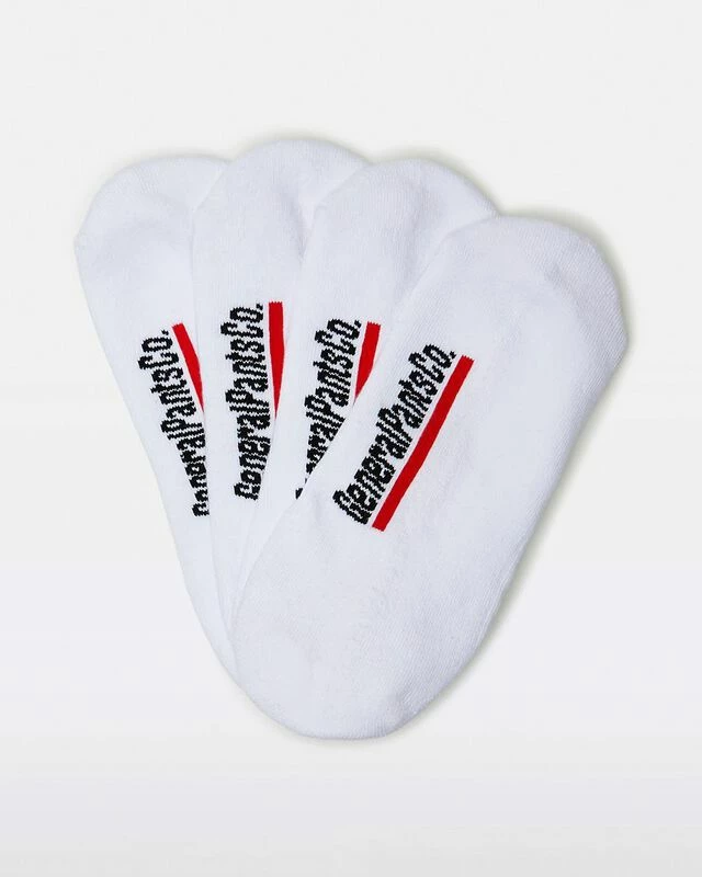 Unisex Invisible Socks 4 Pack White 6 Unisex Invisible Socks 4 Pack White - Image 4