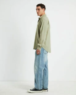 Grover Long Sleeve Linen Shirt Moss -Insight Shop 4 3777