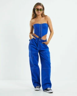 Pia Lace Front Corset Blue -Insight Shop 4 40339