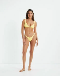 Rib Fixed Triangle Bikini Top Mimosa Yellow -Insight Shop 4 40795