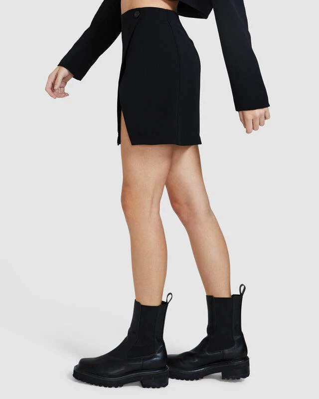 High Wrap Mini Skirt Black 6 High Wrap Mini Skirt Black - Image 4