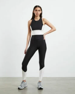 Colourblock Racerback Tank Top Black/White 11 Colourblock Racerback Tank Top Black/White -Insight Shop 4 45178